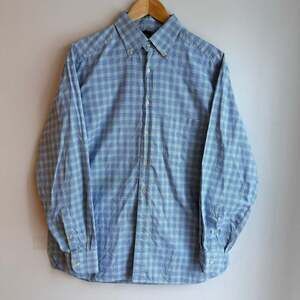 HAMILTON LIGHT & MED BLUE PLAID COTTON CUSTOM MADE SHIRT 17 1/4 X 33 1/2